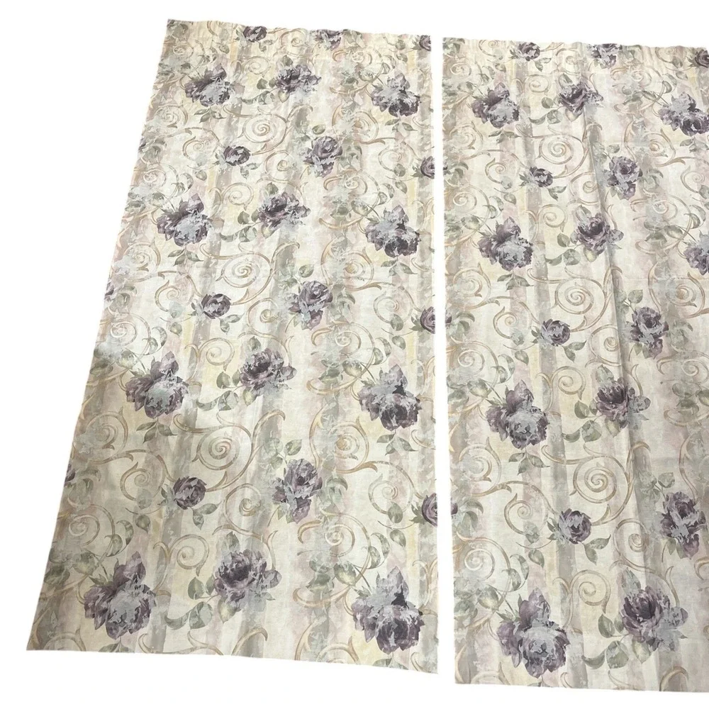 Croscill Drape Set Chambord Cassie Purple Amethyst Curtain Lined &‎ Weighted